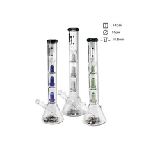 Bong üveg Black Leaf 2x Ufo perkolátor H:47 cm S:19/14 mm