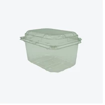 RPET Gyümölcskosár tetővel víztiszta 124x94x75mm