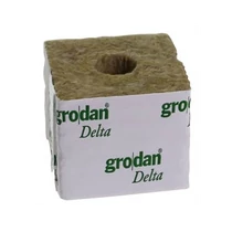 Grodan Delta kőzetgyapot kocka termesztőközeg 4G 75x75x65 mm ⌀ 25mm lyuk
