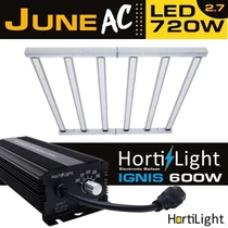 HortiLight June 720W LED GROW LÁMPA 6-BAR 2,7 µmol/J + 600W Ignis HortiLight 600W tápegység