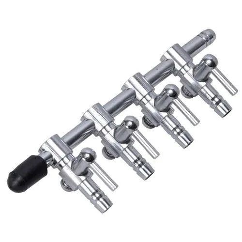 BOYU fém légelosztó 4 szeleppel - 4/6 mm-es légpumpákhoz