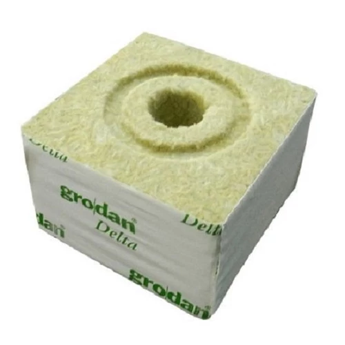 Grodan Delta kőzetgyapot kocka termesztőközeg 6,5G 100x100x60 mm ⌀ 27mm lyuk