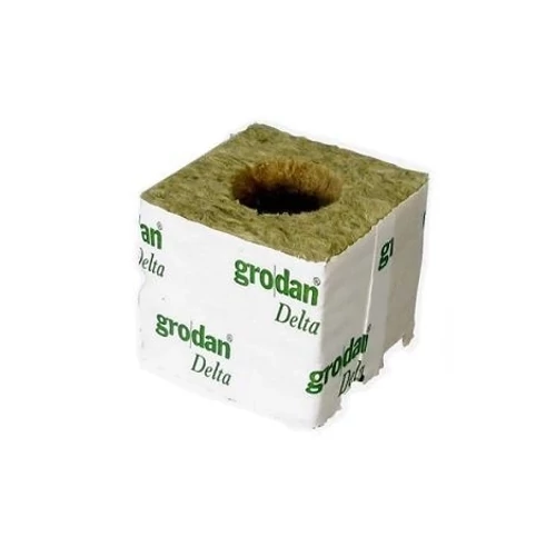 Grodan Delta kőzetgyapot kocka termesztőközeg 4G 75x75x65 mm ⌀ 42mm lyuk