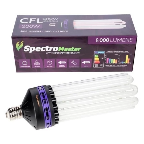 Spectromaster izzó CFL 200W E40 – 2100+6400K – kettős (növekedés és virágzás) 